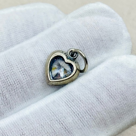 EUC Pandora 390366CZ Sterling Silver Sparkling Love Heart Pendant w/ Clear CZs - Picture 8 of 11